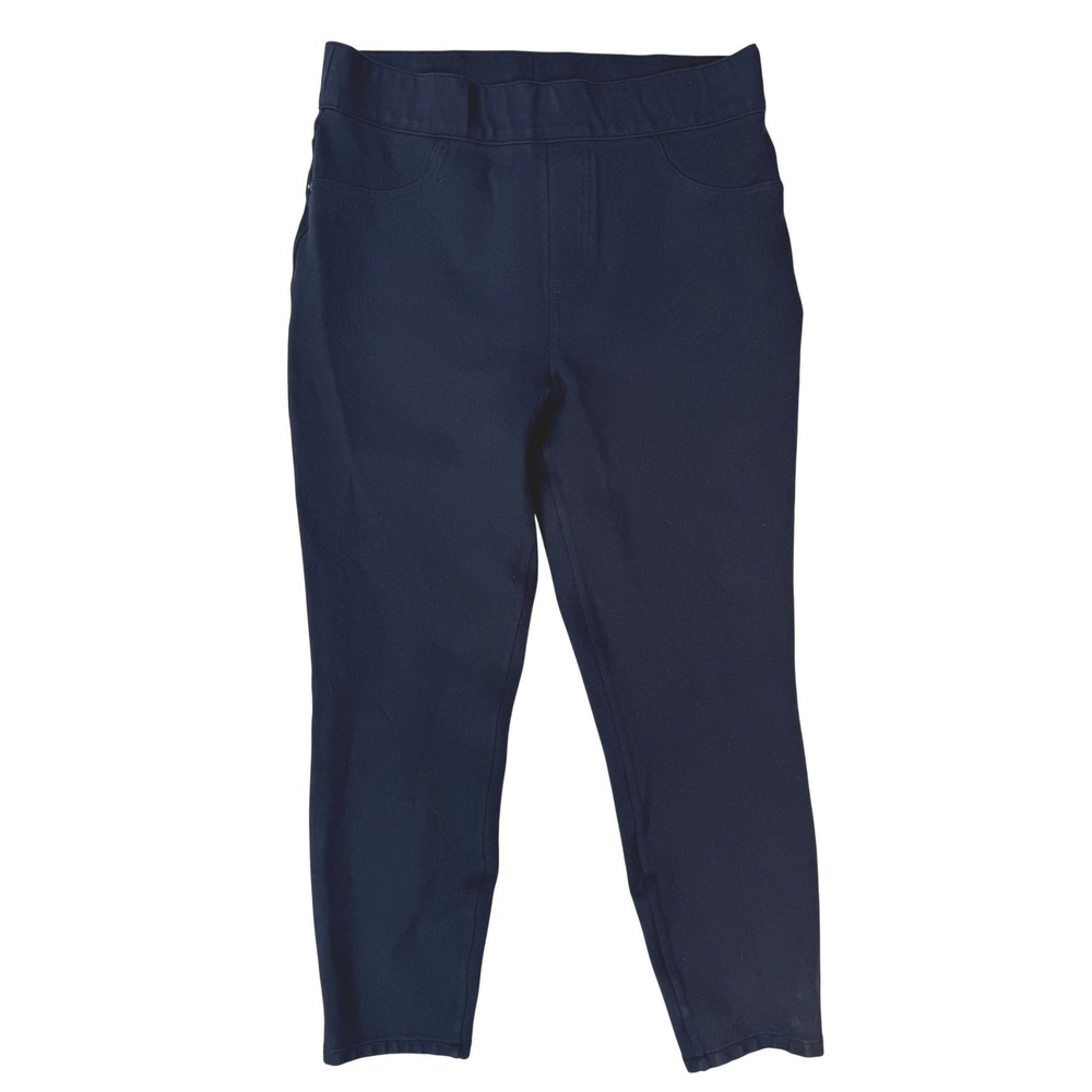 Spanx Womens Navy Blue High Waisted Pull On Skinny Ponte Pants Size Large
